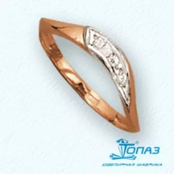 Кольцо с фианитами Линии Любви