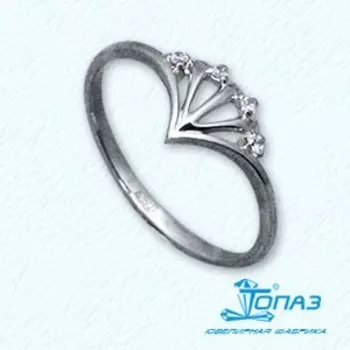 Кольцо с фианитами Линии Любви