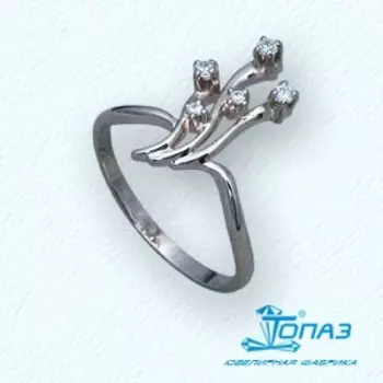 Кольцо с фианитами Линии Любви