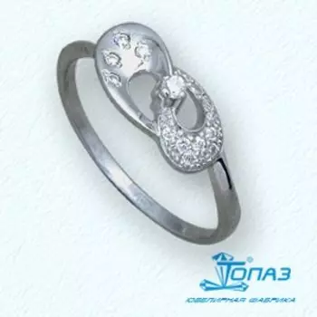 Кольцо с фианитами Линии Любви