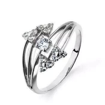 Кольцо с фианитами Линии Любви