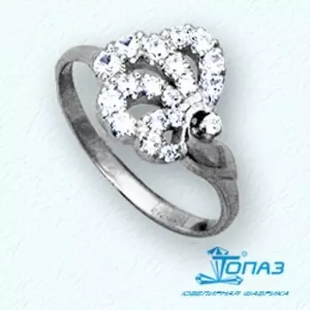 Кольцо с фианитами Линии Любви