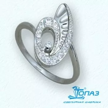 Кольцо с фианитами Линии Любви