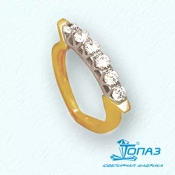 Кольцо с фианитами Линии Любви