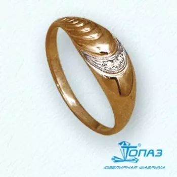 Кольцо с фианитами Линии Любви