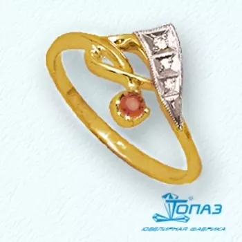 Кольцо с фианитами Линии Любви