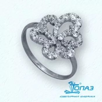 Кольцо с фианитами Линии Любви