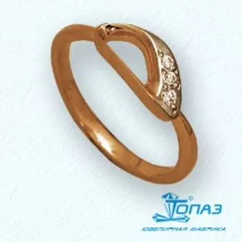 Кольцо с фианитами Линии Любви