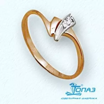 Кольцо с фианитами Линии Любви
