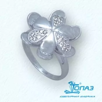 Кольцо с фианитами Линии Любви