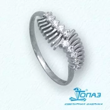Кольцо с фианитами Линии Любви