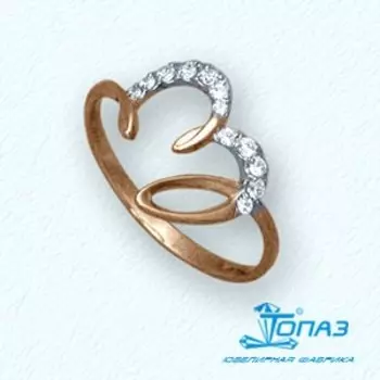 Кольцо с фианитами Линии Любви