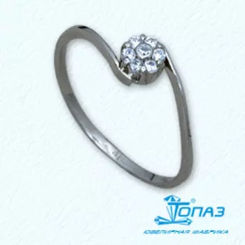 Кольцо с фианитами Линии Любви