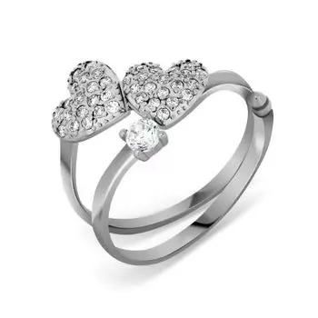 Кольцо с фианитами Линии Любви