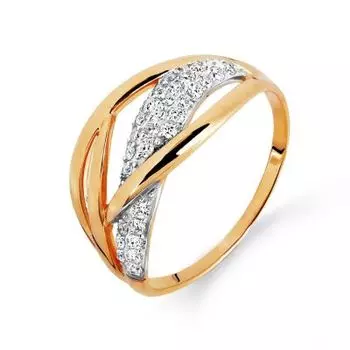 Кольцо с фианитами Линии Любви