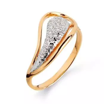 Кольцо с фианитами Линии Любви