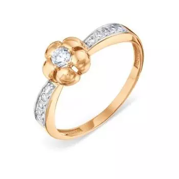 Кольцо с фианитами Линии Любви