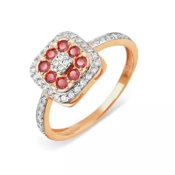 Кольцо с фианитами Premium Линии Любви