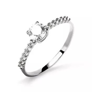 Кольцо с фианитами Premium Линии Любви