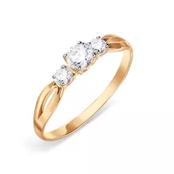 Кольцо с фианитами Premium Линии Любви