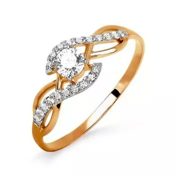 Кольцо с фианитами Premium Линии Любви