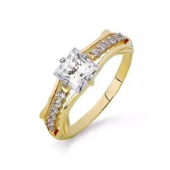 Кольцо с фианитами Premiums Линии Любви