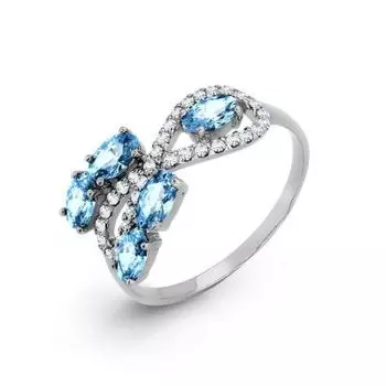 Кольцо с фианитами Premium Линии Любви