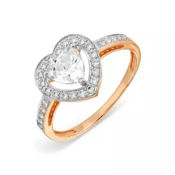Кольцо с фианитами Premium Линии Любви