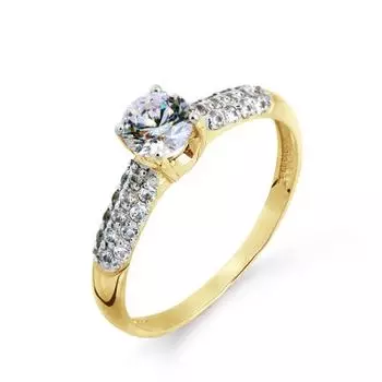 Кольцо с фианитами Premiums Линии Любви