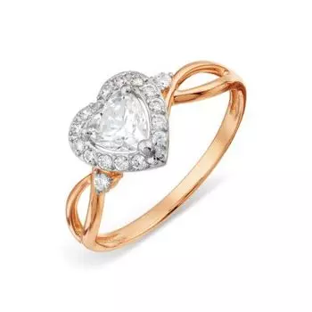 Кольцо с фианитами Premium Линии Любви