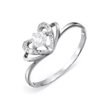 Кольцо с фианитами Premiums Линии Любви