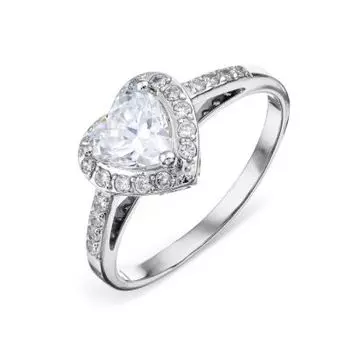 Кольцо с фианитами Premium Линии Любви