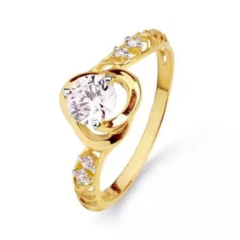 Кольцо с фианитами Premiums Линии Любви