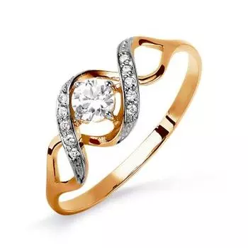 Кольцо с фианитами Premium Линии Любви