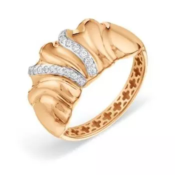 Кольцо с фианитами Premium Линии Любви