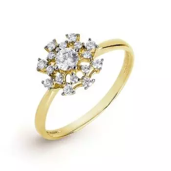 Кольцо с фианитами Premium Линии Любви