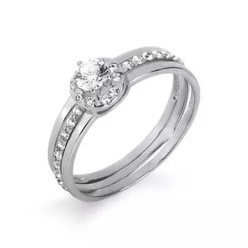 Кольцо с фианитами Premium Линии Любви