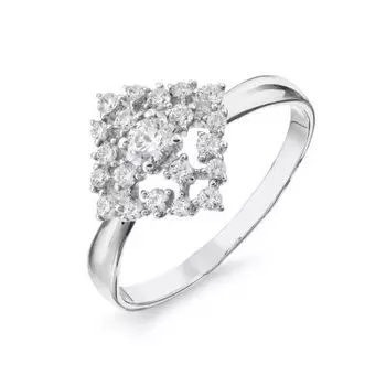 Кольцо с фианитами Premium Линии Любви