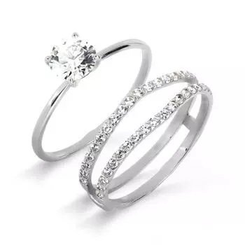 Кольцо с фианитами Premium Линии Любви