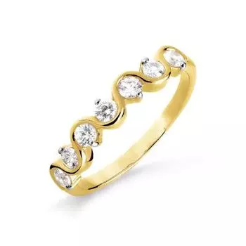 Кольцо с фианитами Premium Линии Любви