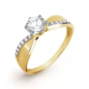 Кольцо с фианитами Premium Линии Любви