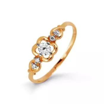 Кольцо с фианитами Premium Линии Любви