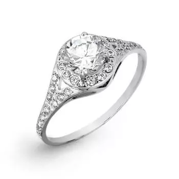 Кольцо с фианитами Premium Линии Любви