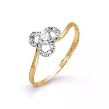 Кольцо с фианитами Premium Линии Любви