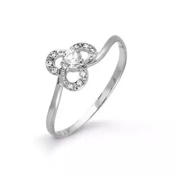 Кольцо с фианитами Premium Линии Любви