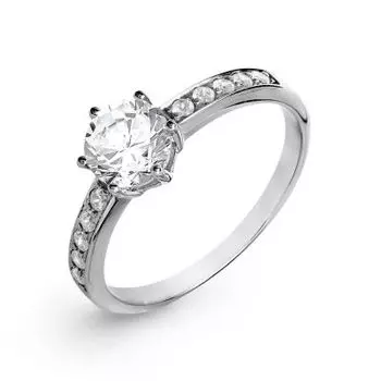 Кольцо с фианитами Premium Линии Любви