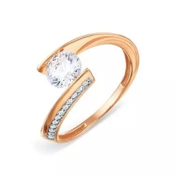 Кольцо с фианитами Premium Линии Любви