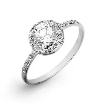 Кольцо с фианитами Premium Линии Любви