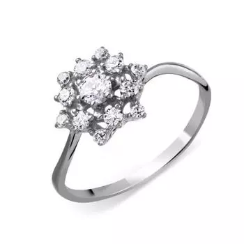 Кольцо с фианитами Premium Линии Любви