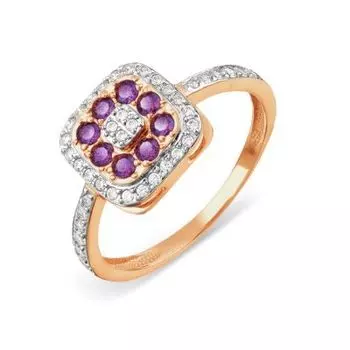 Кольцо с фианитами Premium Линии Любви